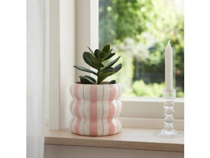 Keramický obal LINJE, 14 cm - růžový